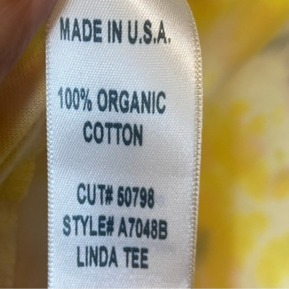 AGOLDE Linda Tie Dye Boxy Tee yellow black white crop relaxed comfortable bright - Picture 13 of 14